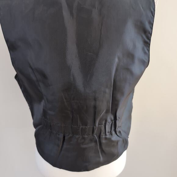 Sarah Morgan Vintage Black Leather Suede Vest Size Large - Picture 6 of 12